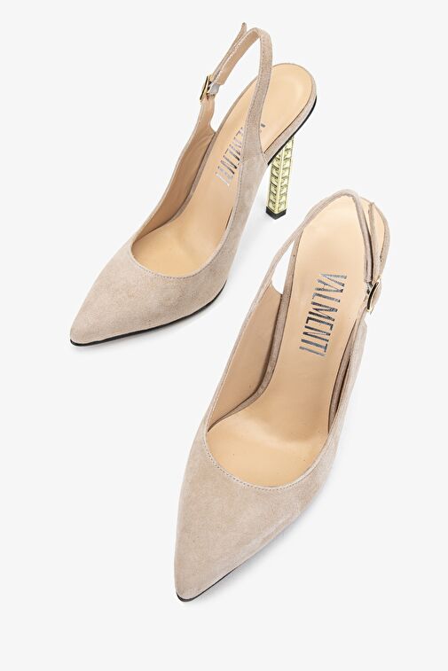 Valmenti Belina Kadın Taş Süet Hakiki Deri Topuklu Ayakkabı - Görsel 6