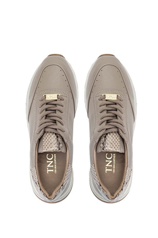 Tamer Tanca Kadın Hakiki Deri Bej Sneakers & Spor Ayakkabı - Görsel 6