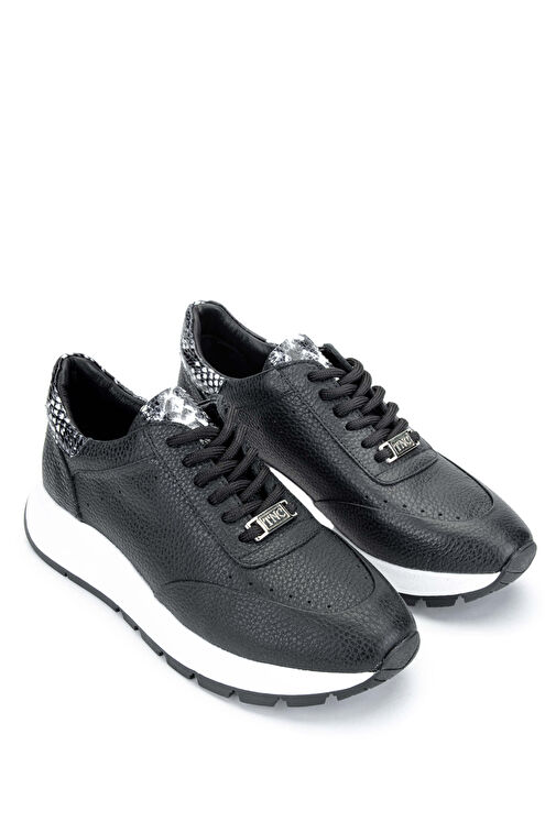 Tamer Tanca Kadın Hakiki Deri Siyah Sneakers & Spor Ayakkabı - Görsel 4