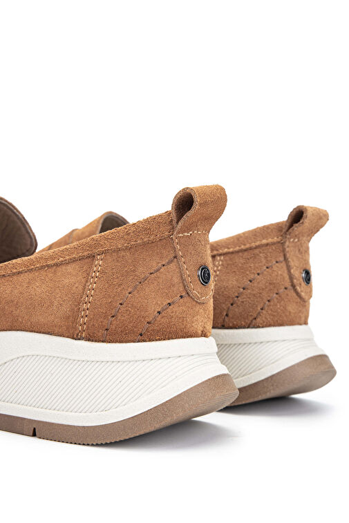 Tamer Tanca Kadın Hakiki Deri Tütün Süet Loafer Ayakkabı - Görsel 5