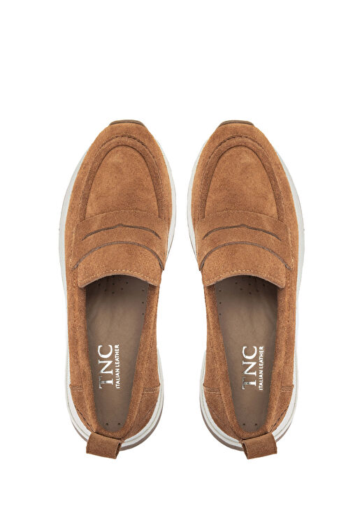 Tamer Tanca Kadın Hakiki Deri Tütün Süet Loafer Ayakkabı - Görsel 3