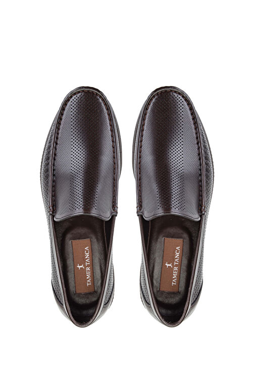 Tamer Tanca Erkek Hakiki Deri Kahverengi Loafer Ayakkabı - Görsel 3