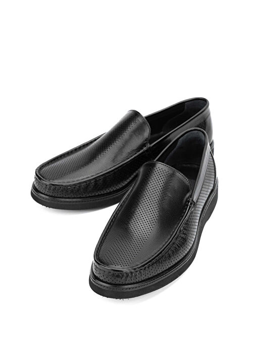 Tamer Tanca Erkek Hakiki Deri Siyah Loafer Ayakkabı - Görsel 5