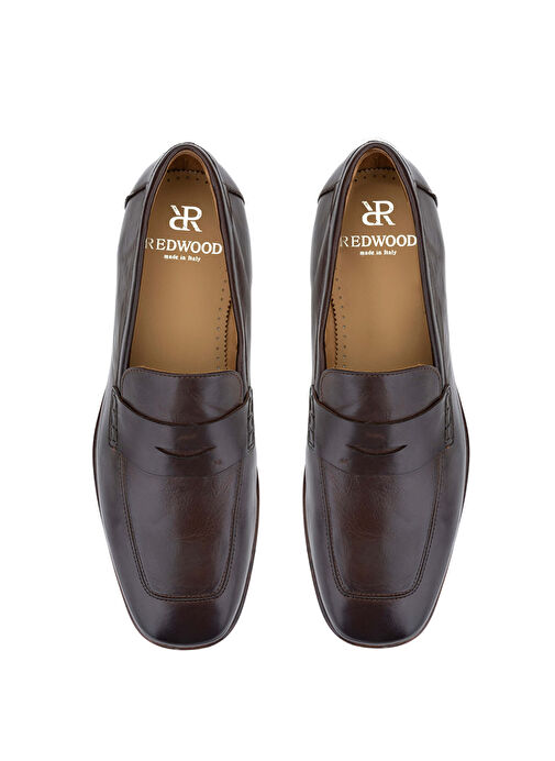 Redwood Erkek Hakiki Deri Kahverengi Loafer Ayakkabı - Görsel 5