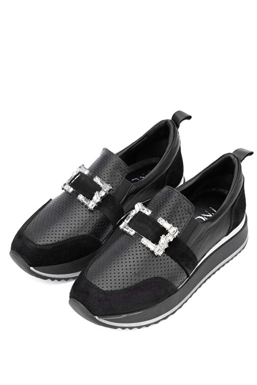 Tamer Tanca Kadın Hakiki Siyah Deri Sneakers & Spor Ayakkabı - Görsel 3