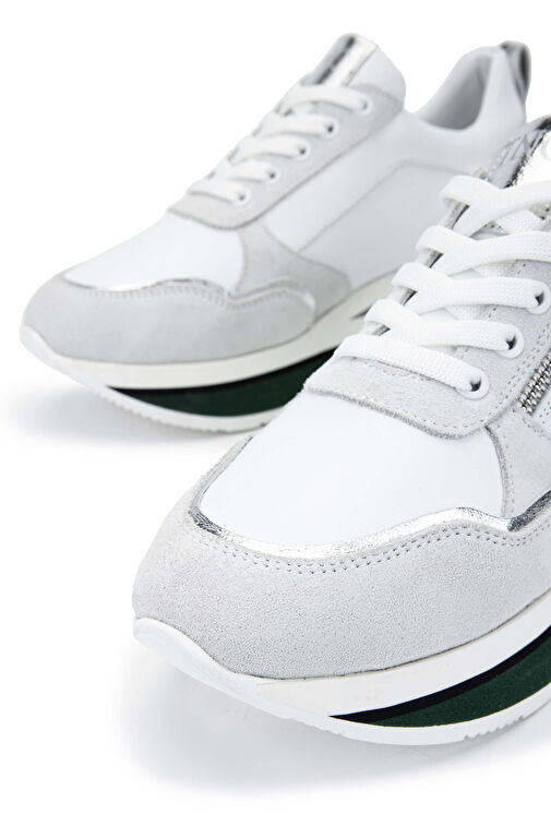Tamer Tanca Kadın Hakiki Deri Beyaz Sneakers & Spor Ayakkabı - Görsel 4