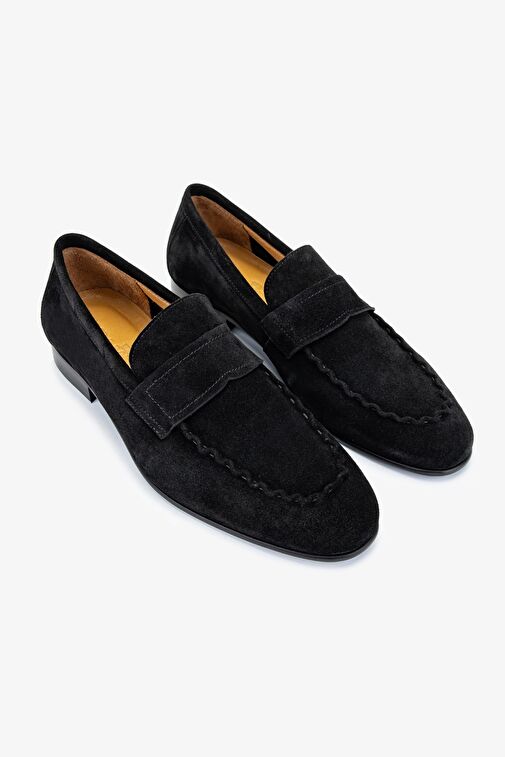 Valmenti Thonas Erkek Siyah Süet Hakiki Deri Loafer Ayakkabı - Görsel 3