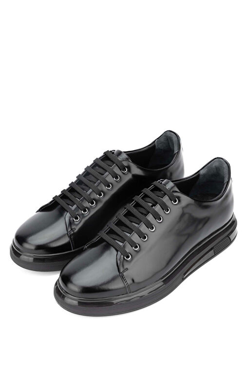 Tamer Tanca Erkek Hakiki Deri Siyah Açma Sneakers & Spor Ayakkabı - Görsel 3