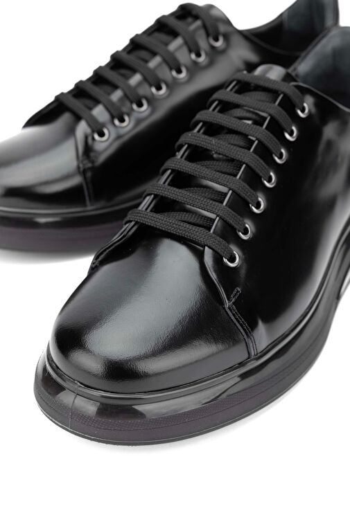 Tamer Tanca Erkek Hakiki Deri Siyah Açma Sneakers & Spor Ayakkabı - Görsel 5