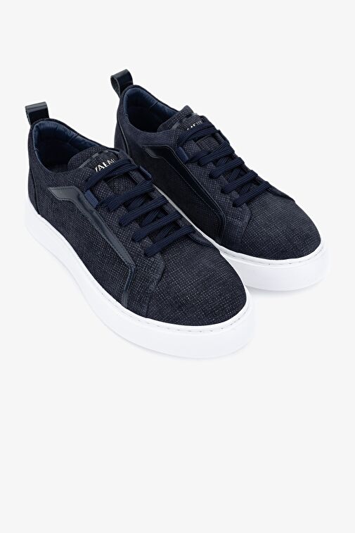 Valmenti Timzy Erkek Lacivert deri Hakiki Deri Sneakers & Spor Ayakkabı - Görsel 3