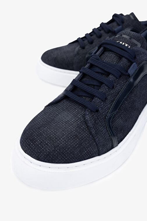 Valmenti Timzy Erkek Lacivert deri Hakiki Deri Sneakers & Spor Ayakkabı - Görsel 4