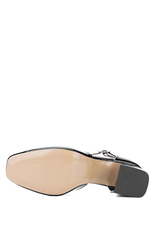 Tamer Tanca Kadın Suni Deri Siyah Rugan Topuklu Ayakkabı - Görsel 4