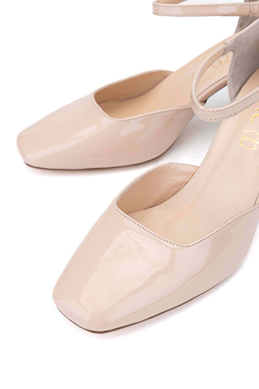 Tamer Tanca Kadın Suni Deri Bej Topuklu Ayakkabı - Görsel 5