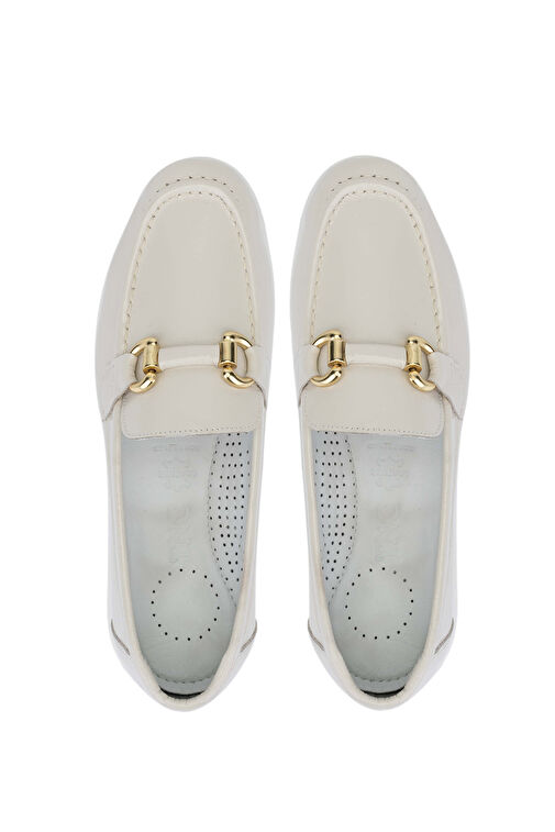 Tamer Tanca Kadın Hakiki Deri Bej Loafer Ayakkabı - Görsel 6