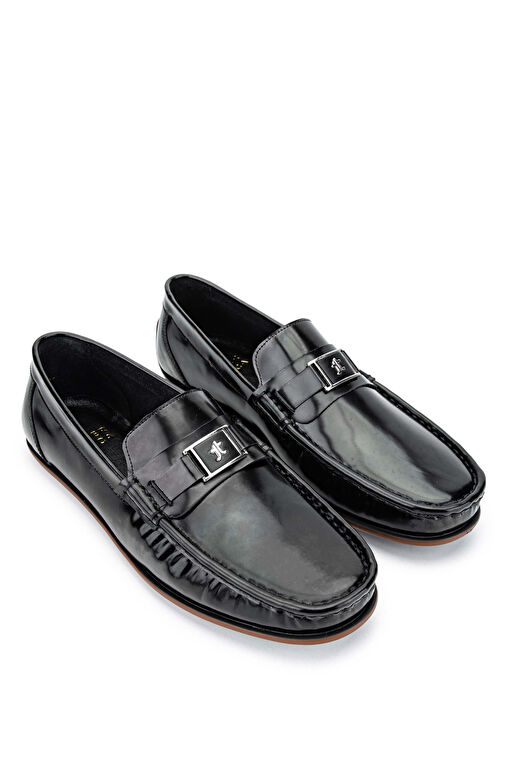 Tamer Tanca Erkek Hakiki Deri Siyah Açma Loafer Ayakkabı - Görsel 2