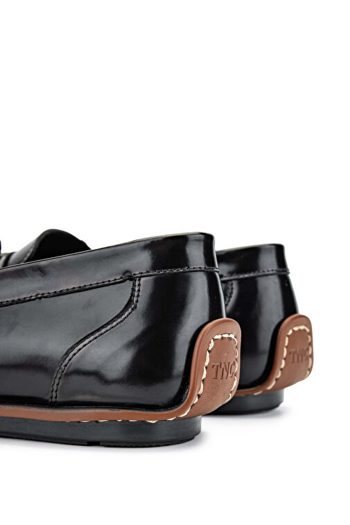 Tamer Tanca Erkek Hakiki Deri Siyah Açma Loafer Ayakkabı - Görsel 5