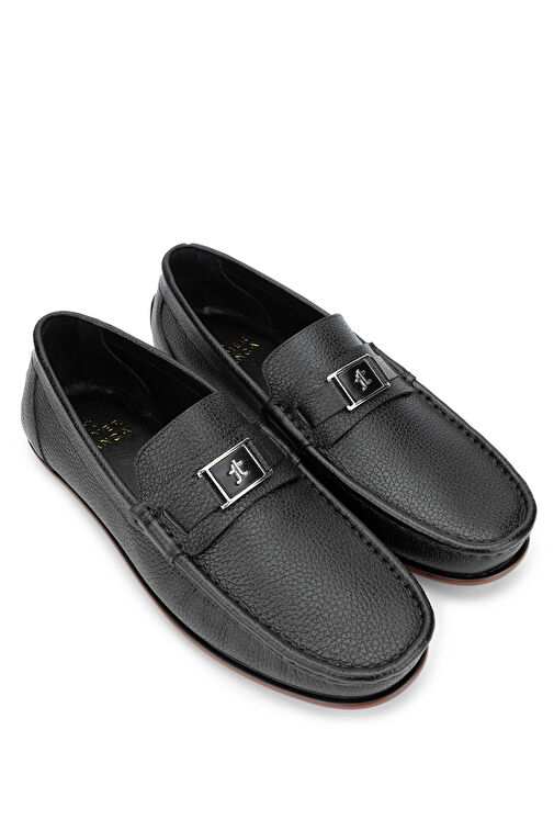 Tamer Tanca Erkek Hakiki Deri Siyah Loafer Ayakkabı - Görsel 3