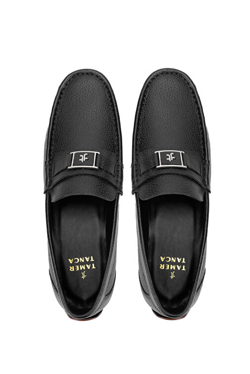 Tamer Tanca Erkek Hakiki Deri Siyah Loafer Ayakkabı - Görsel 6