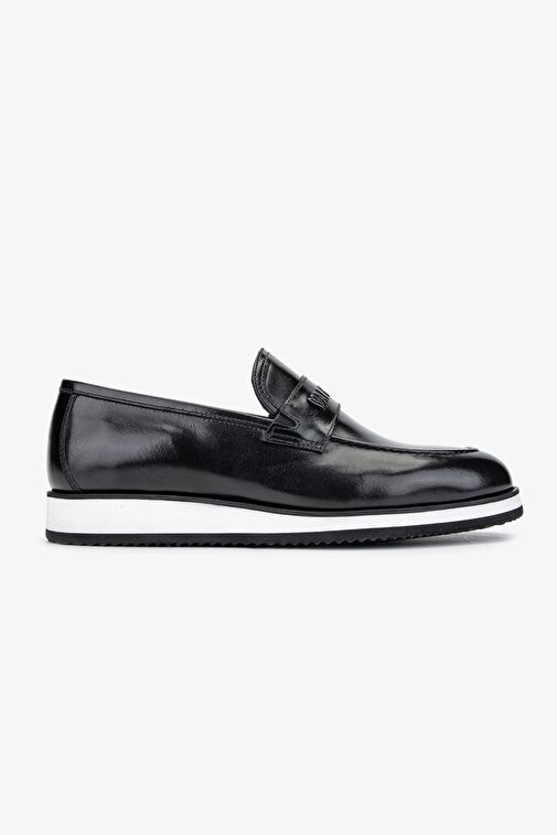 Valmenti Hasky Erkek Siyah Bufalo Hakiki Deri Loafer Ayakkabı - Görsel 2