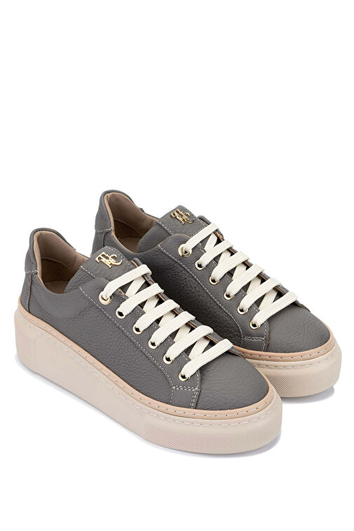 Tamer Tanca Kadın Hakiki Deri Koyu Gri Sneakers & Spor Ayakkabı - Görsel 3