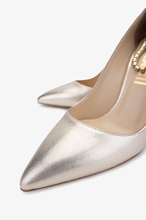 Valmenti Star Kadın Gold Hakiki Deri Topuklu Ayakkabı - Görsel 4