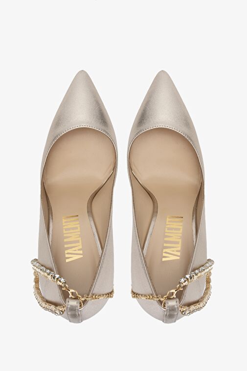 Valmenti Star Kadın Gold Hakiki Deri Topuklu Ayakkabı - Görsel 7