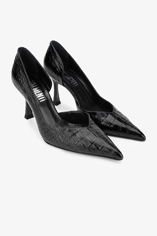 Valmenti Siyah Kadın Deri Stiletto 613 27663 BN AYK Y24 - Görsel 3