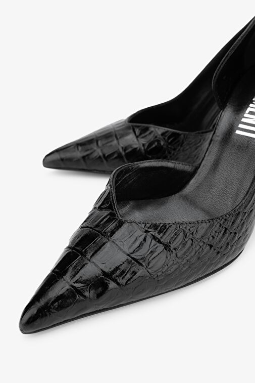 Valmenti Siyah Kadın Deri Stiletto 613 27663 BN AYK Y24 - Görsel 5