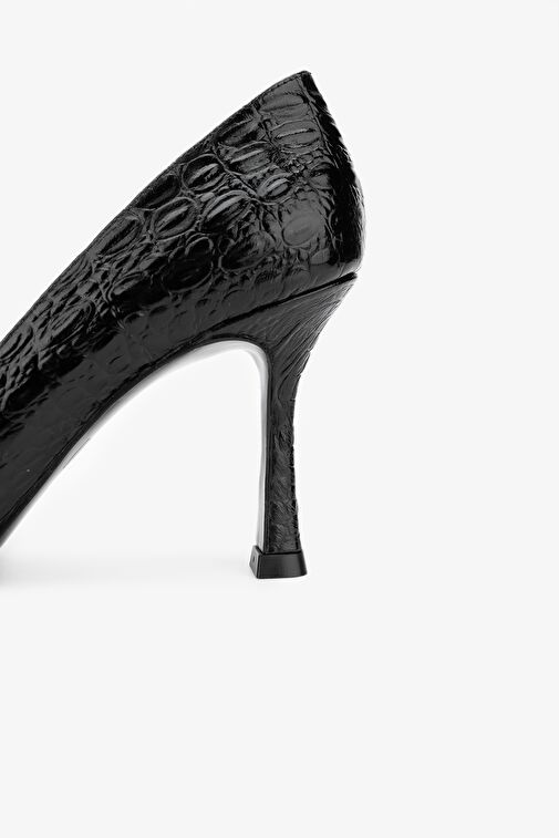 Valmenti Siyah Kadın Deri Stiletto 613 27663 BN AYK Y24 - Görsel 6