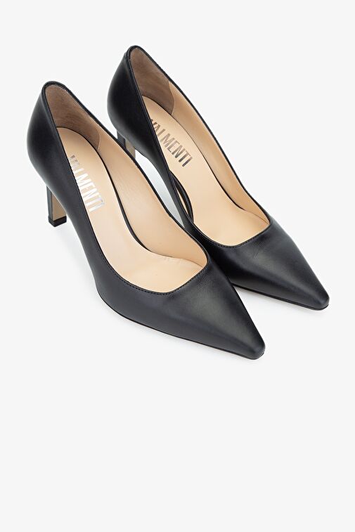 Valmenti Nuc Kadın Siyah Hakiki Deri Topuklu Ayakkabı - Görsel 3