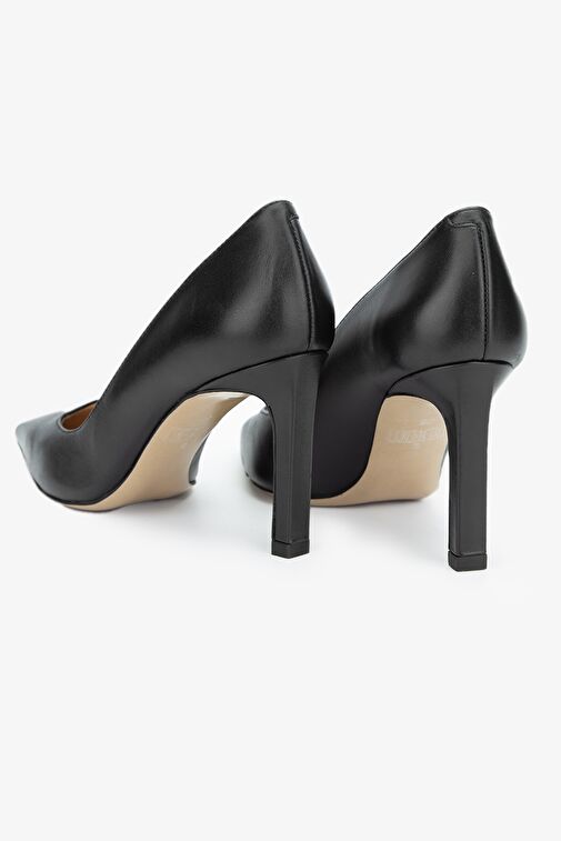 Valmenti Nuc Kadın Siyah Hakiki Deri Topuklu Ayakkabı - Görsel 4