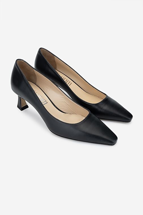 Valmenti Sergio Kadın Siyah Hakiki Deri Topuklu Ayakkabı - Görsel 3