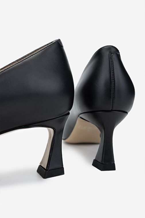 Valmenti Sergio Kadın Siyah Hakiki Deri Topuklu Ayakkabı - Görsel 5