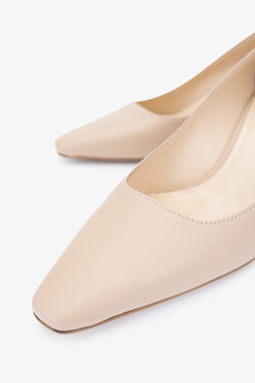 Valmenti Bej Kadın Deri Topuklu Ayakkabı 613 27596 BN AYK Y24 - Görsel 5