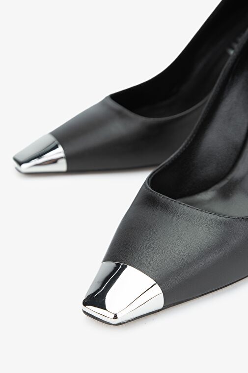 Valmenti Siyah Kadın Deri Stiletto 613 27595 BN AYK Y24 - Görsel 5