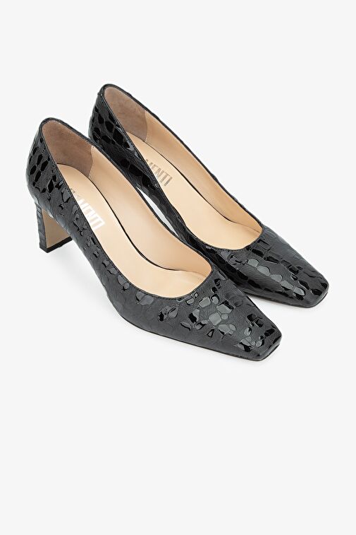 Valmenti Nexy Kadın Siyah Hakiki Deri Topuklu Ayakkabı - Görsel 3