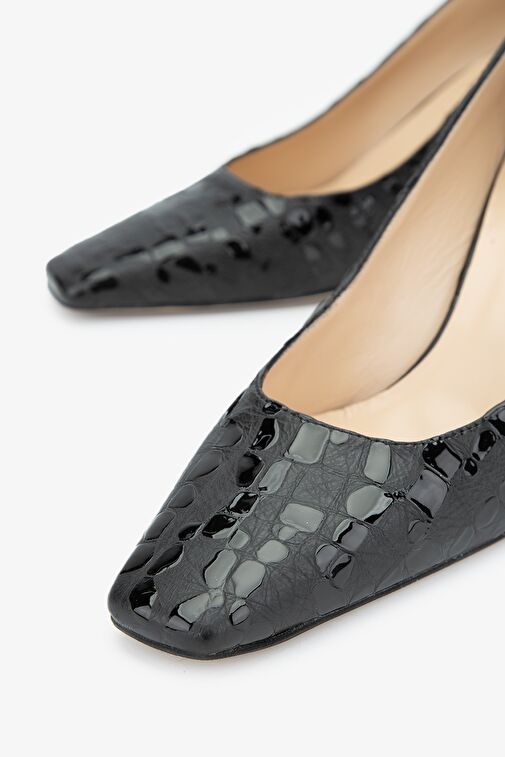 Valmenti Nexy Kadın Siyah Hakiki Deri Topuklu Ayakkabı - Görsel 5