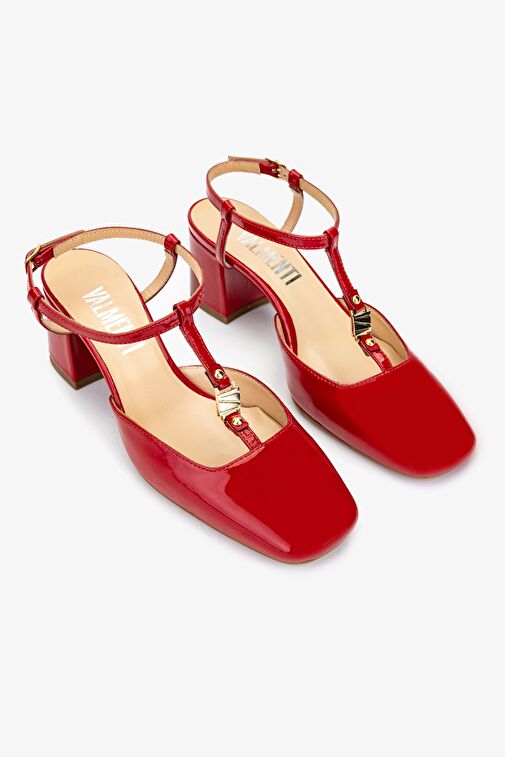 Valmenti Rachelle Kadın Kırmızı Hakiki Deri Topuklu Ayakkabı - Görsel 3