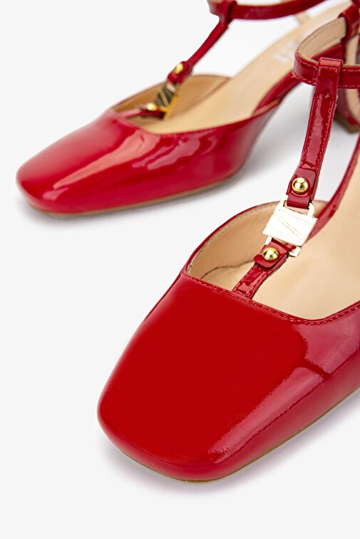 Valmenti Rachelle Kadın Kırmızı Hakiki Deri Topuklu Ayakkabı - Görsel 4
