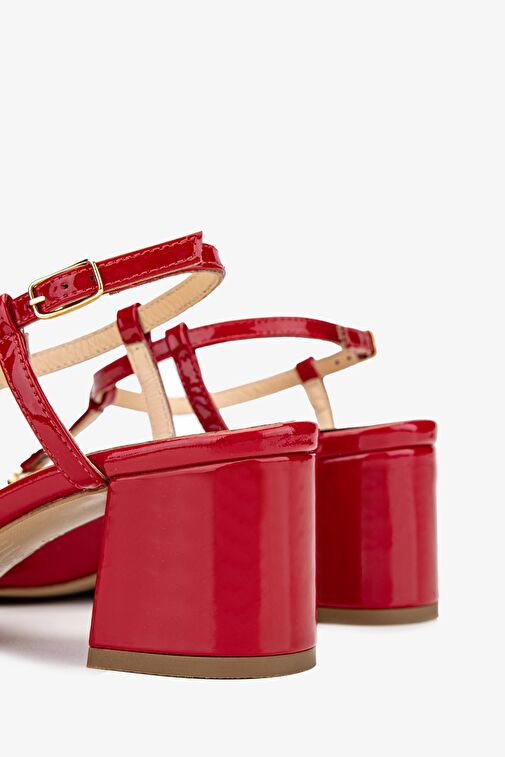 Valmenti Rachelle Kadın Kırmızı Hakiki Deri Topuklu Ayakkabı - Görsel 5