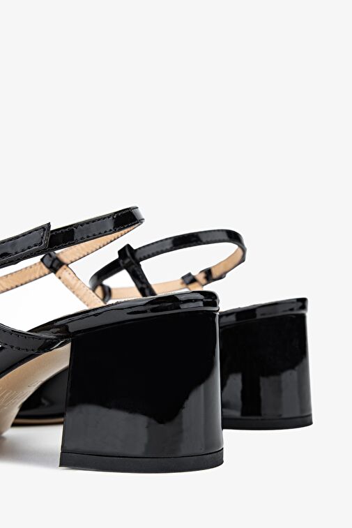 Valmenti Rachelle Kadın Siyah Rugan Hakiki Deri Topuklu Ayakkabı - Görsel 5