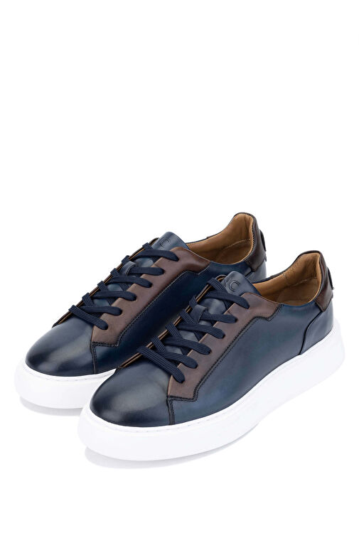 Tamer Tanca Kahverengi-Yeşil Erkek Deri Günlük Ayakkabı 233 3148 ERK AYK Y24 - Görsel 3