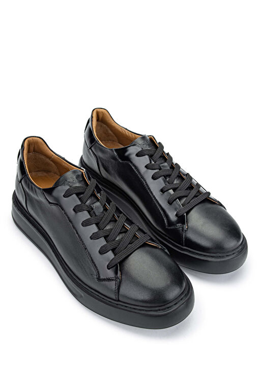 Tamer Tanca Erkek Hakiki Deri Siyah Casual Ayakkabı - Görsel 3