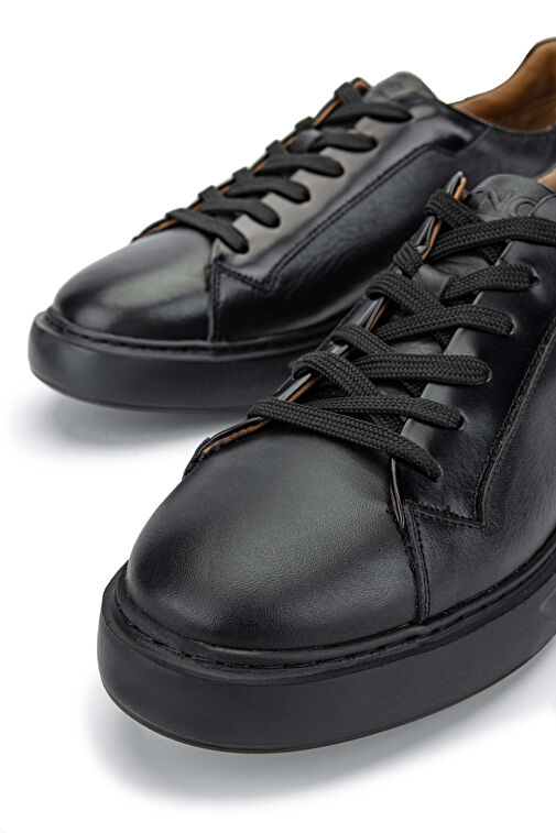 Tamer Tanca Erkek Hakiki Deri Siyah Casual Ayakkabı - Görsel 4