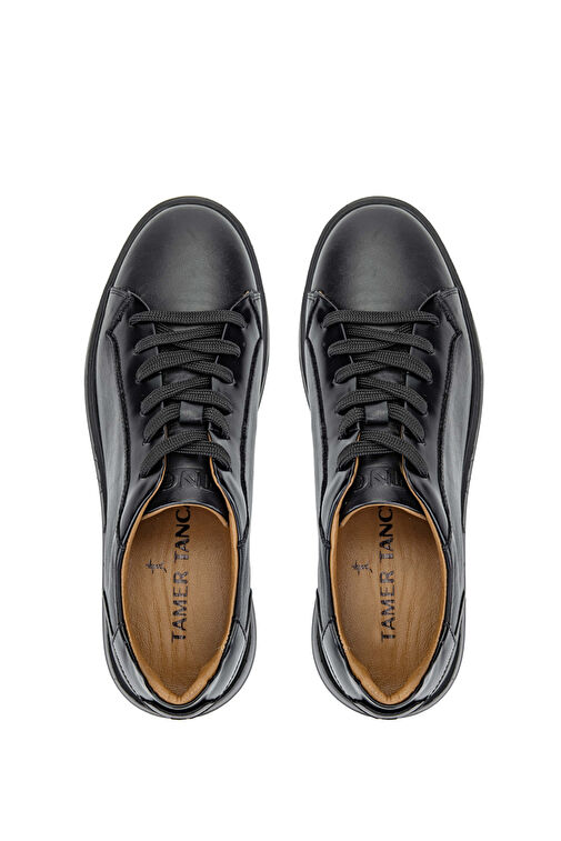 Tamer Tanca Erkek Hakiki Deri Siyah Casual Ayakkabı - Görsel 6