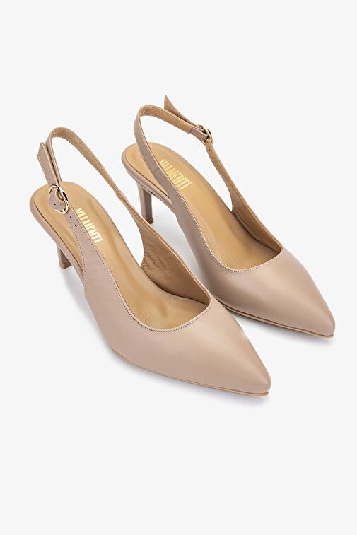 Valmenti Zinda Kadın Nude Hakiki Deri Topuklu Ayakkabı - Görsel 3