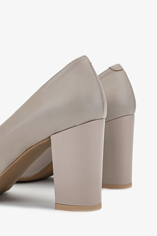 Valmenti Samanta Kadın Vizon Hakiki Deri Topuklu Ayakkabı - Görsel 5