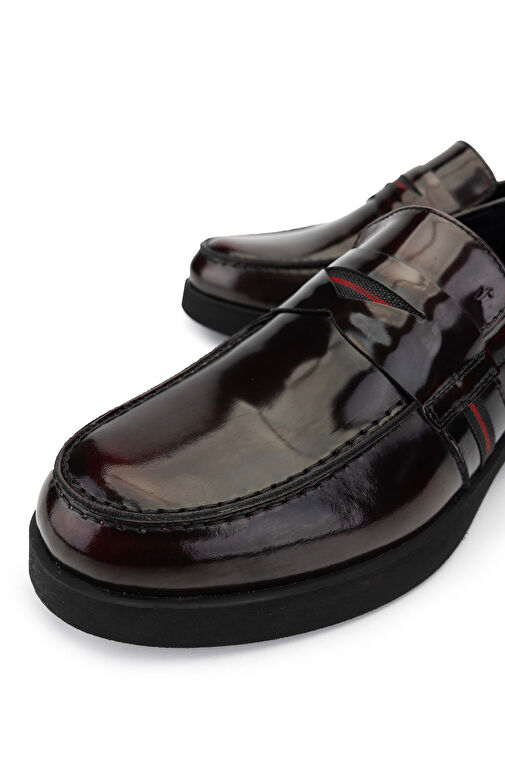 Tamer Tanca Erkek Hakiki Deri Bordo Loafer Ayakkabı - Görsel 4