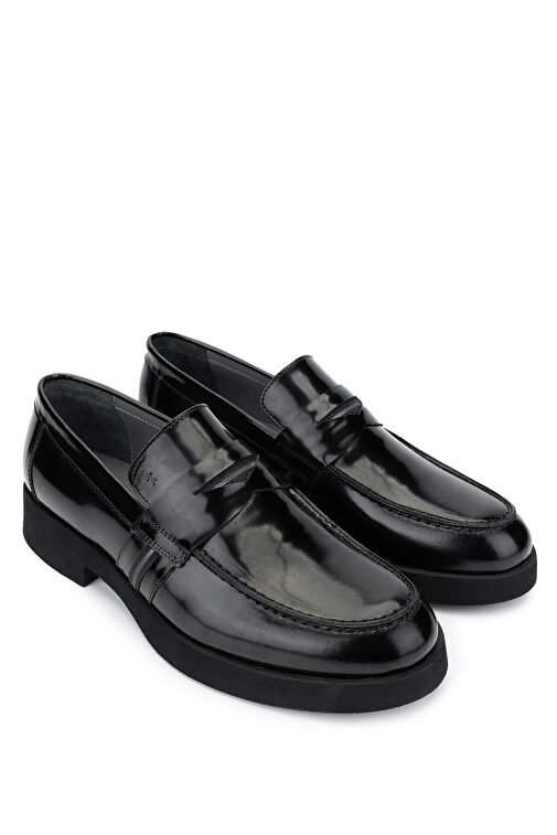 Tamer Tanca Erkek Hakiki Deri Siyah Açma Loafer Ayakkabı - Görsel 3