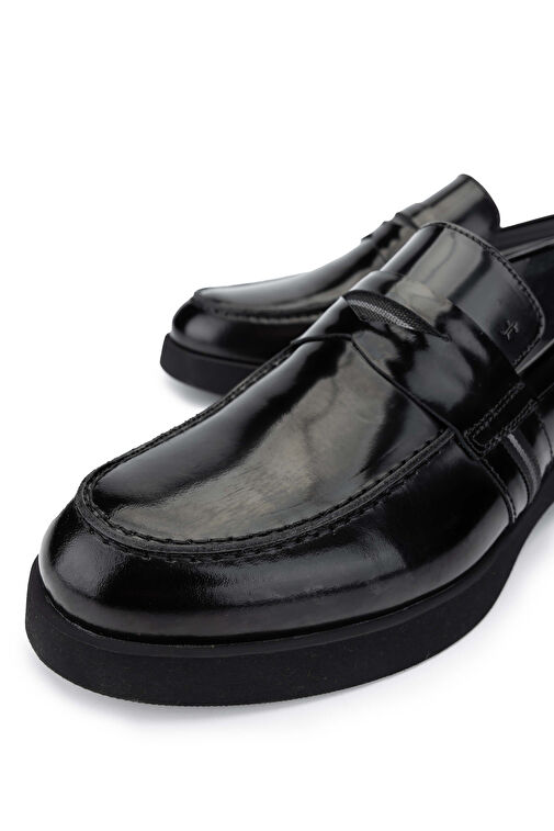 Tamer Tanca Erkek Hakiki Deri Siyah Açma Loafer Ayakkabı - Görsel 4